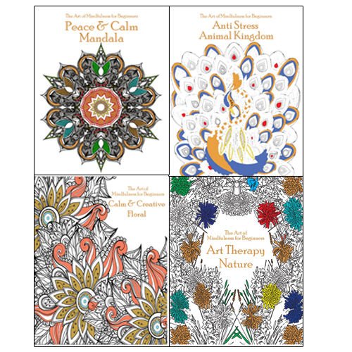 Art of Mindfulness for Beginners Collection 4 Colouring Books Set - The Book Bundle