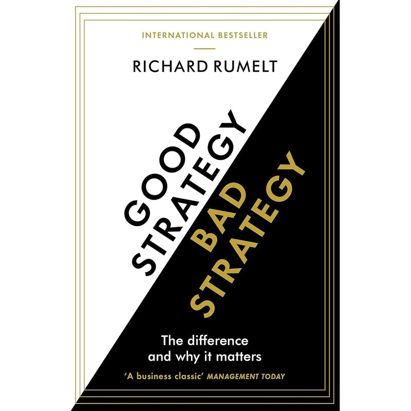 Set of two paperback non-fiction books: "Good Strategy/Bad Strategy" by Richard Rumelt and "The Mountain Is Within" by Tamsin Fox.