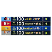 My First Stem Words Library set by Chris Ferrie includes four books on science, technology, engineering, and math for kids.