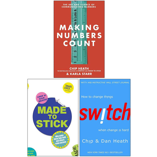 Making Numbers Count [Hardcover], Made to Stick & Switch 3 Books Collection Set - The Book Bundle