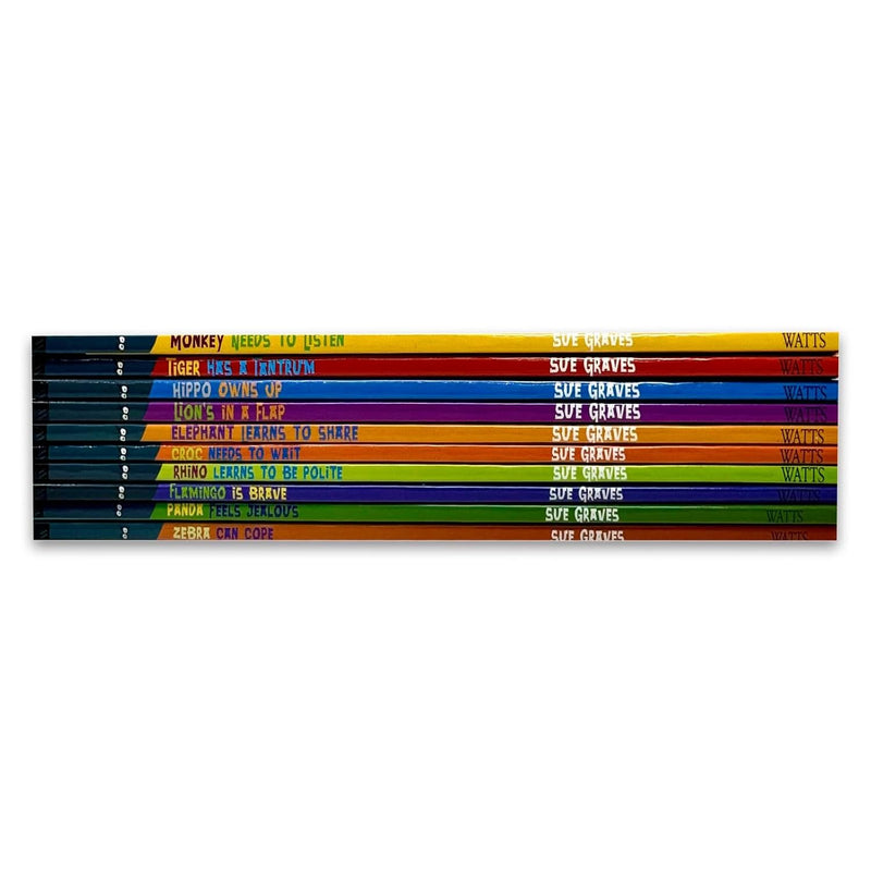 Sue Graves Behaviour Matters Series 10 Books Collection Set (Elephant Learns to Share,Lion's in a Flap & More)