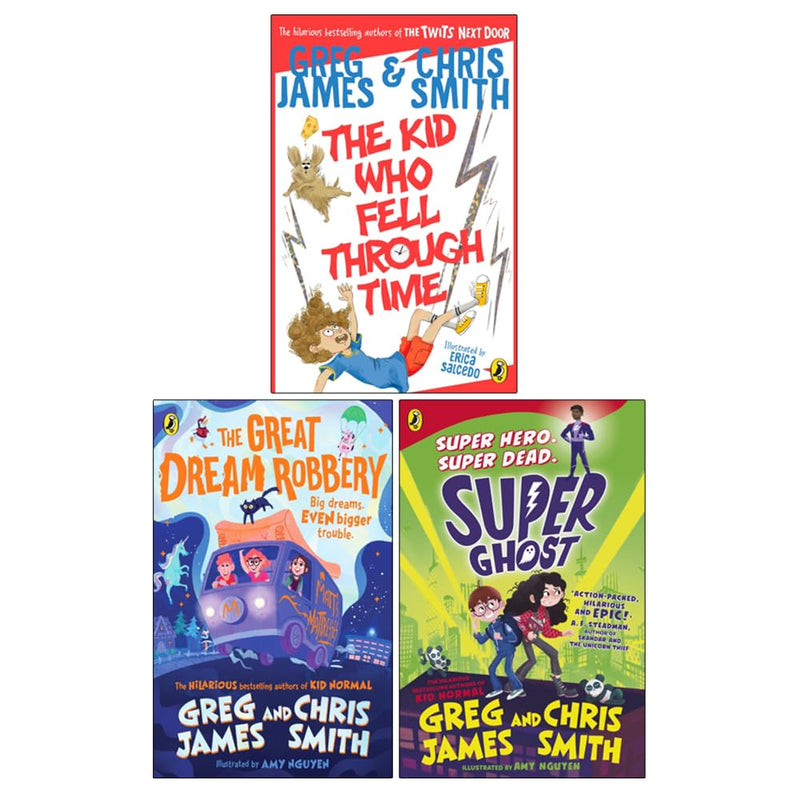 Greg James and Chris Smith Collection 3 Books Set (Super Ghost, Great Dream Robbery and Kid Who Fell Through Time) - The Book Bundle