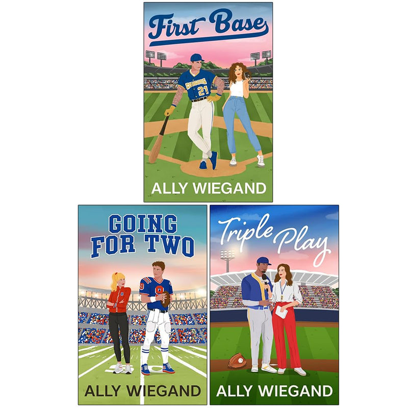 Chicago Heartbreakers Series 3 books collection set by Ally Wiegand, featuring First Base, Going for Two, and Triple Play, published by Embla Books.