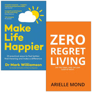 Make Life Happier Zero Regret Living 2-book set by Dr. Mark Williamson and Arielle Mond, paperback non-fiction by Rupa Publications.