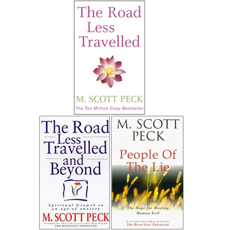 M Scott Peck Collection 3 Books Set featuring The Road Less Travelled and Beyond, arrow design cover