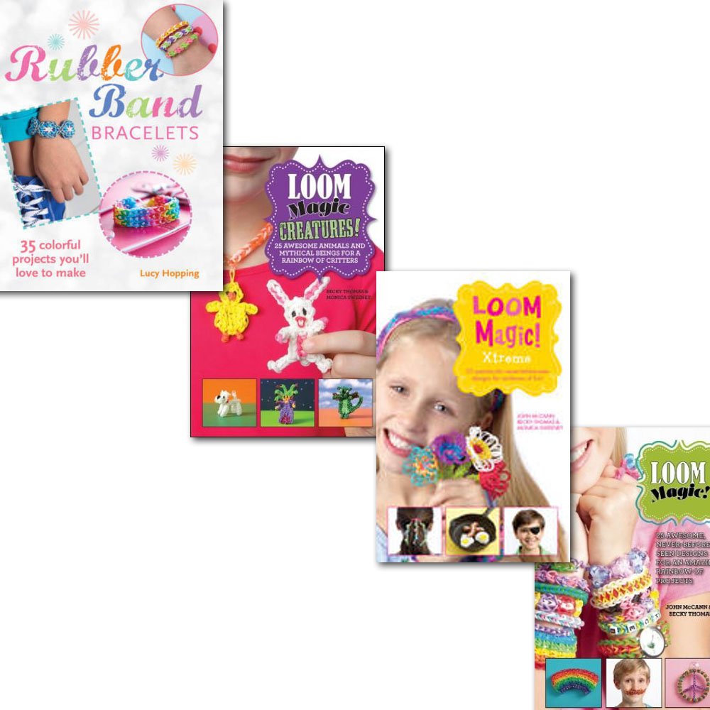 4 Loom Books Collection Set 150 projects Collection Rainbow, (Loom Mag
