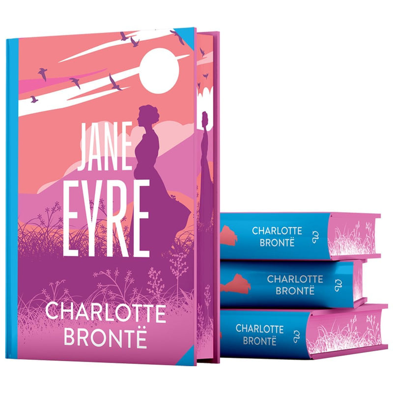 Hardcover of Jane Eyre by Charlotte Bronte, Wilco Classics Sprayed Edge Premium edition, featuring detailed cover art.