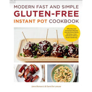 Set of four gluten-free cookbooks by Becky Excell, Joy May, Jane Bonacci, and Sara De Leeuw, featuring instant pot recipes and modern dishes.