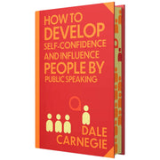 Book cover of "How to Develop Self-Confidence & Influence People" by Dale Carnegie, with a sprayed edge design and Wilco International LLP branding.