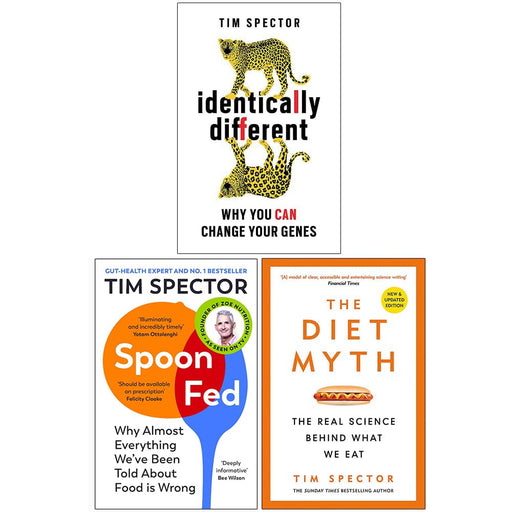 Tim Spector Collection 3 Books Set (Identically Different, Spoon-Fed, The Diet Myth) - The Book Bundle