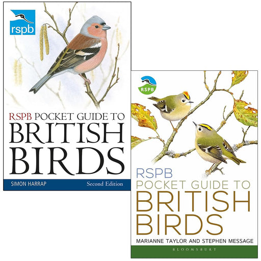 RSPB Pocket Guide to British Birds Second edition By Simon Harrap & RSPB Pocket Guide to British Birds By Marianne Taylor 2 Books Collection Set - The Book Bundle