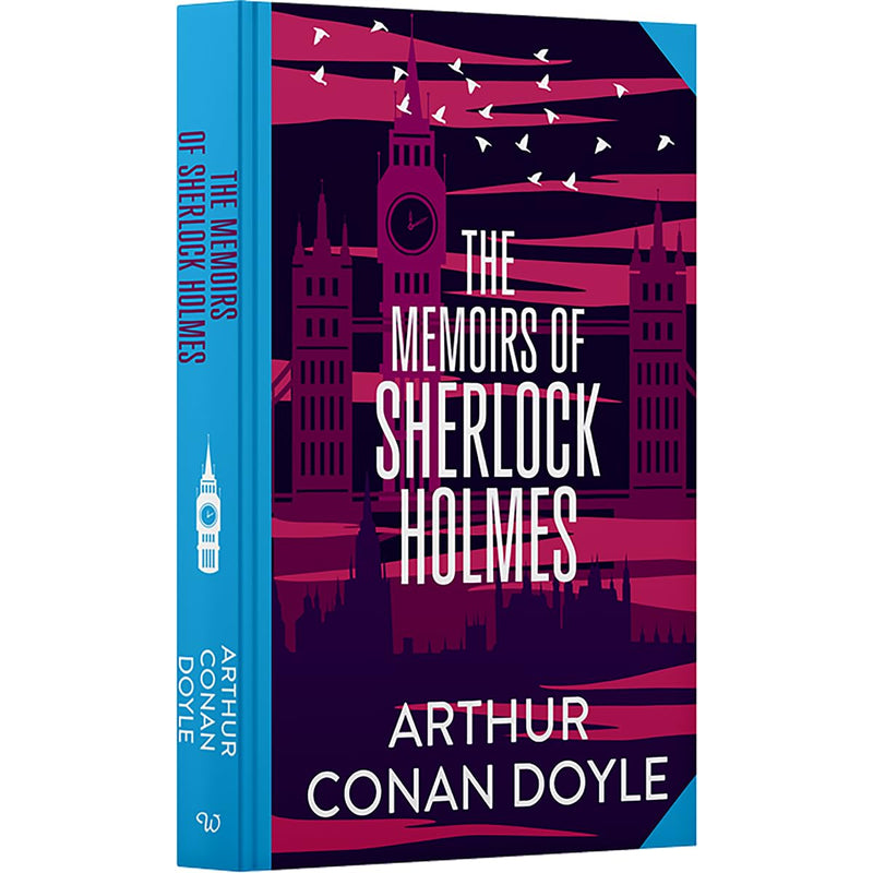 Hardcover copy of The Memoirs of Sherlock Holmes by Arthur Conan Doyle, with sprayed edge design from Wilco International LLP.