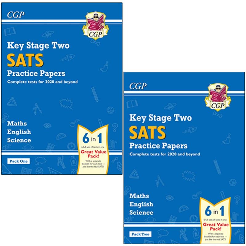 CGP New KS2 Complete SATS Practice Papers Pack (1-2) Science, Maths and English 2 Books Collection Set - The Book Bundle