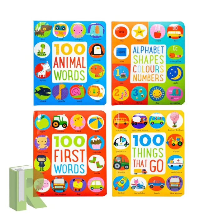 First Words Collection 4 Children Baby Kids Books Box Set (100 Animal Words) - The Book Bundle