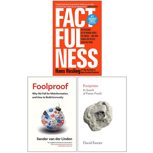 Factfulness Ten Reasons We're Wrong About The World, [Hardcover] Foolproof & [Hardcover] Footprints 3 Books Collection Set - The Book Bundle