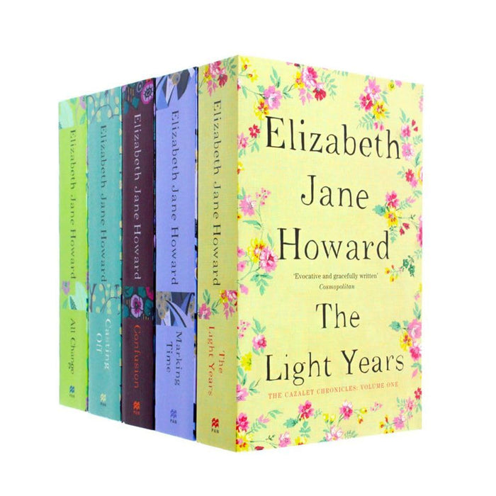 Set of five paperback Cazalet Chronicles novels by Elizabeth Jane Howard, fiction books published by Pan Macmillan.