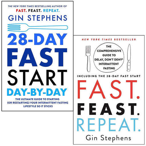 Gin Stephens Collection 2 Books Set (28-Day FAST Start Day-by-Day & Fast Feast Repeat) - The Book Bundle