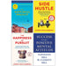 Side Hustle, The Happiness of Pursuit, The Happiness Project and Success through a Positive Mental Attitude 4 Books Collection Set - The Book Bundle
