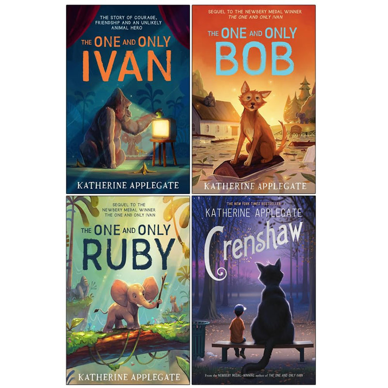 Katherine Applegate Collection 4 Books Set (Crenshaw, The One and Only Ivan, The One and Only Bob, The One and Only Ruby) - The Book Bundle