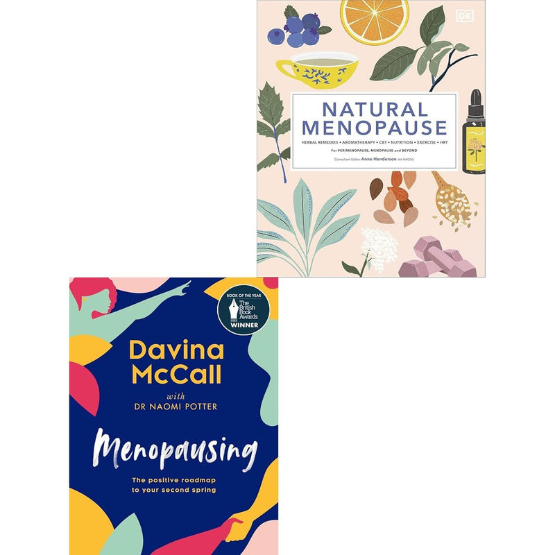 Hardcover Menopausing books set by Davina McCall and MA MRCOG, natural menopause guidance with two informative books.