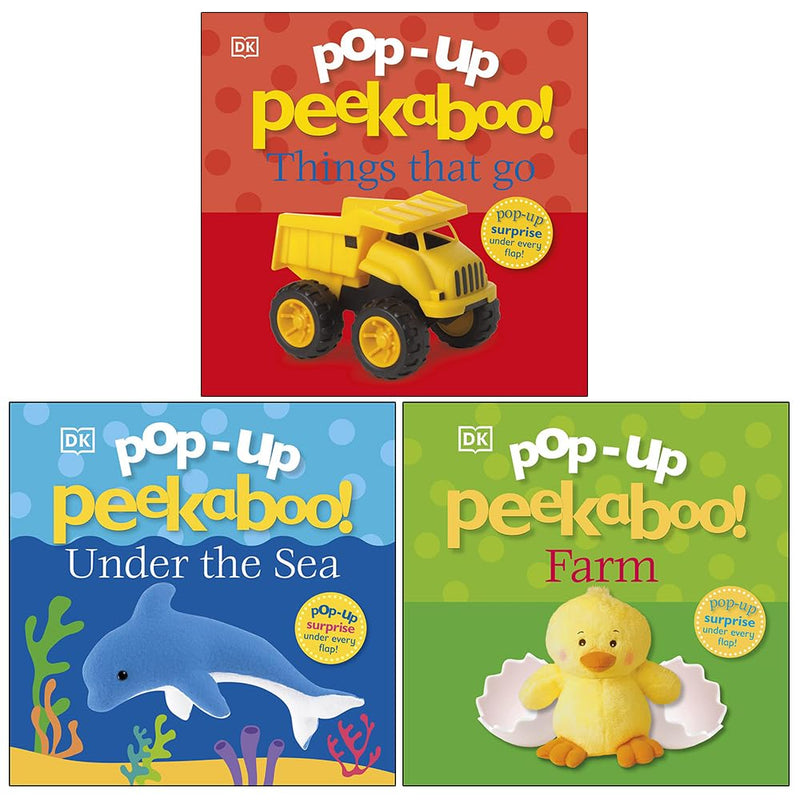 Pop-Up Peekaboo! 3 Books Collection Set By DK  (Pop-Up Peekaboo! Things That Go, Sea, Farm) - The Book Bundle