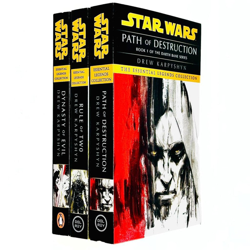 Star Wars Darth Bane Trilogy book set by Drew Karpyshyn, featuring three Legends Collection novels in a Penguin LTD edition.