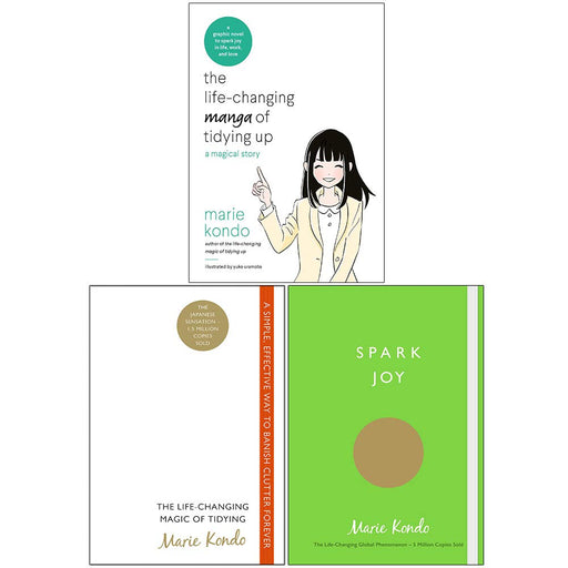 Grehge lection 3 Books Set (The Life-Changing Manga of Tidying Up, The Life-Changing Magic of Tidying, Spark Joy) - The Book Bundle