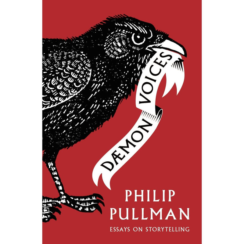 Book cover of "Daemon Voices: On Stories and Storytelling" by Philip Pullman, featuring a colorful abstract design.