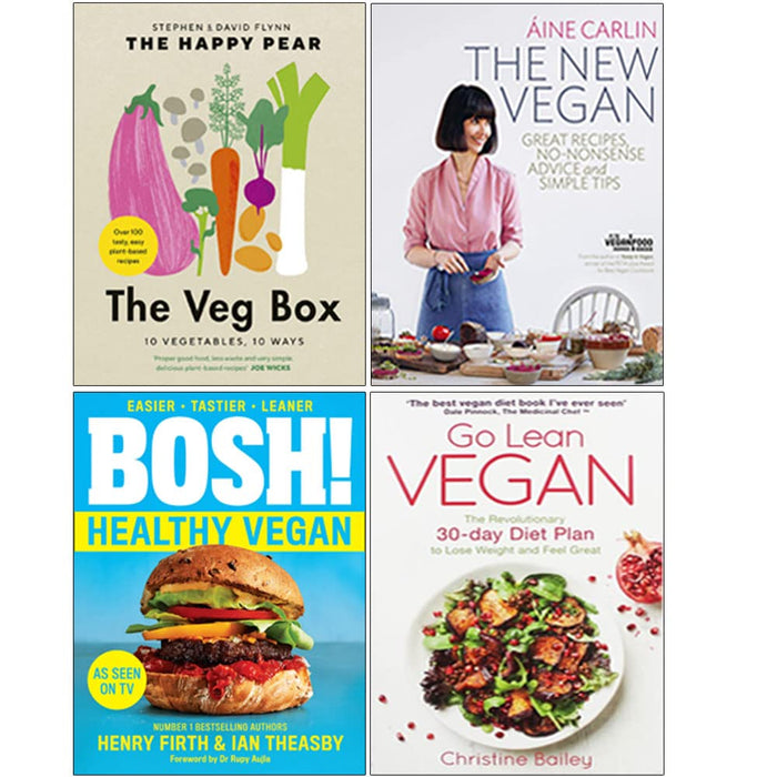Veg Box David Flynn, New Vegan, BOSH! Healthy Vegan, Go Lean Vegan 4 Books Set - The Book Bundle