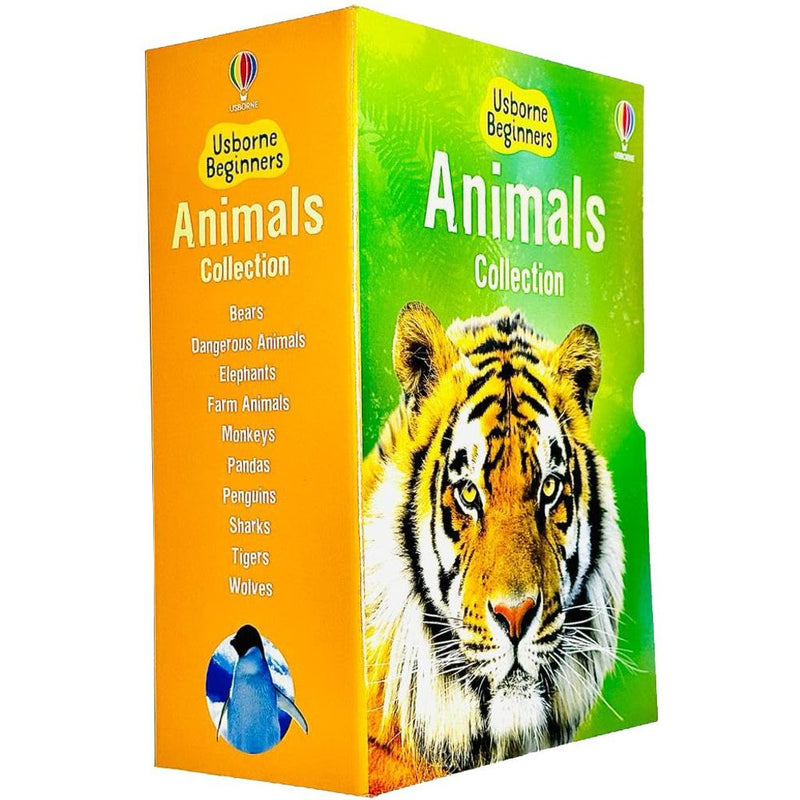 Usborne Beginners Animals Collection 10 Books Box Set (Bears, Dangerous Animals, Elephants, Farm Animals, Monkeys, Pandas) - The Book Bundle