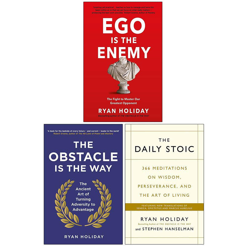Ego Is the Enemy & The Obstacle Is the Way 3 Books Collection Set by Ryan Holiday - Non Fiction - Paperback