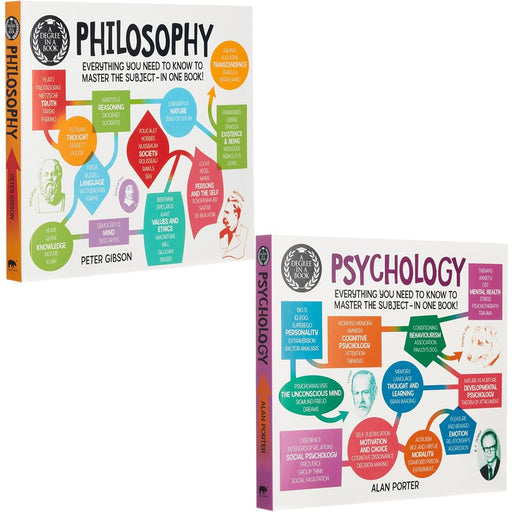 A Degree in a Book Philosophy & A Degree in a Book Psychology By Dr Peter Gibson & Dr Alan Porter 2 Books Collection Set - The Book Bundle