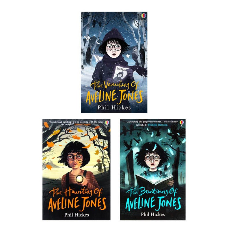 Aveline Jones Series 3 books collection set by Phil Hickes, featuring spooky mystery stories with illustrated covers.