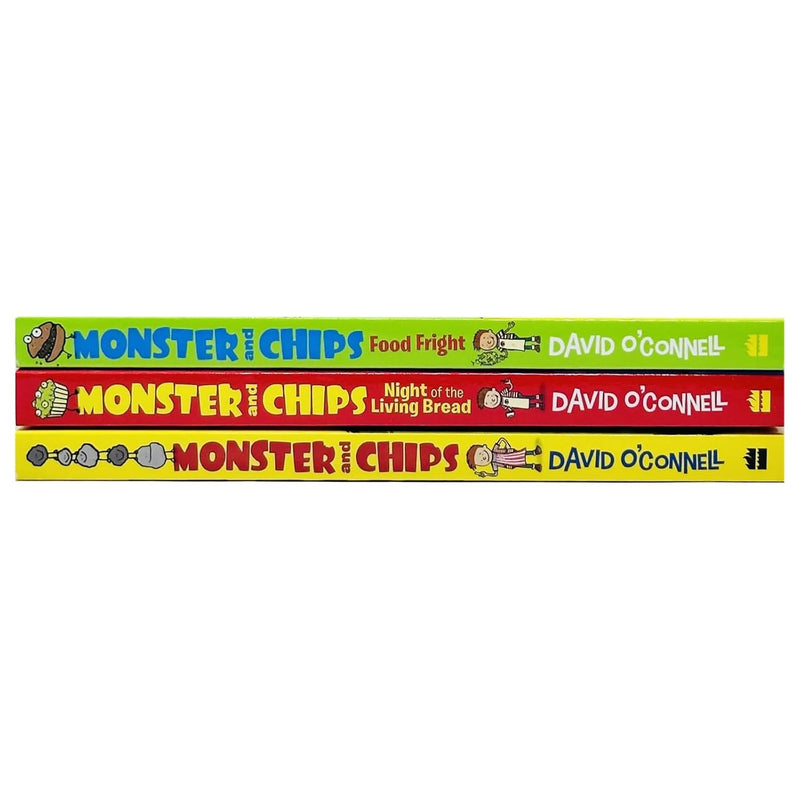 Monster and Chips 3 Books Collection Set By David O'Connell (Monster and Chips Food Fright) - The Book Bundle
