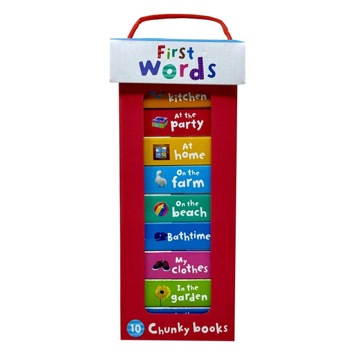 My Little First Words Library includes 10 mini chunky board books by Sandcastle Books for toddlers aged 1-5.