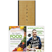 Japan The Cookbook [Hardcover], 31-Day Food Revolution [Hardcover] & One Pound Meals 3 Books Collection Set - The Book Bundle