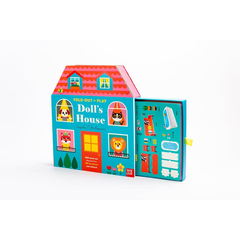 Fold-Out + Play: Doll's House: Build your own 3D house with interactive play pieces and stickers - The Book Bundle