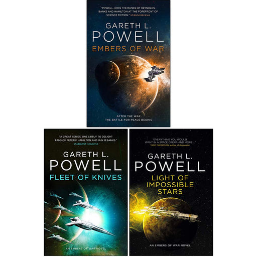 Embers of War Series 3 Books Collection Set By Gareth L. Powell (Embers of War, Fleet of Knives, Light of Impossible Stars) - The Book Bundle