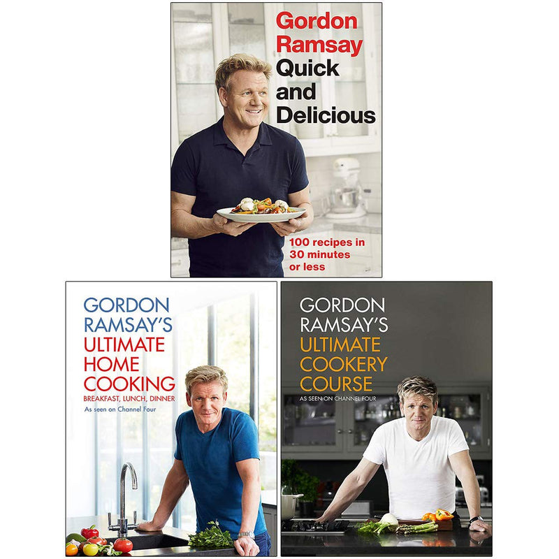 Quick & Delicious & Ultimate Home Cooking & Cookery Course 3 Books Set by Gordon Ramsay - Non Fiction - Hardcover