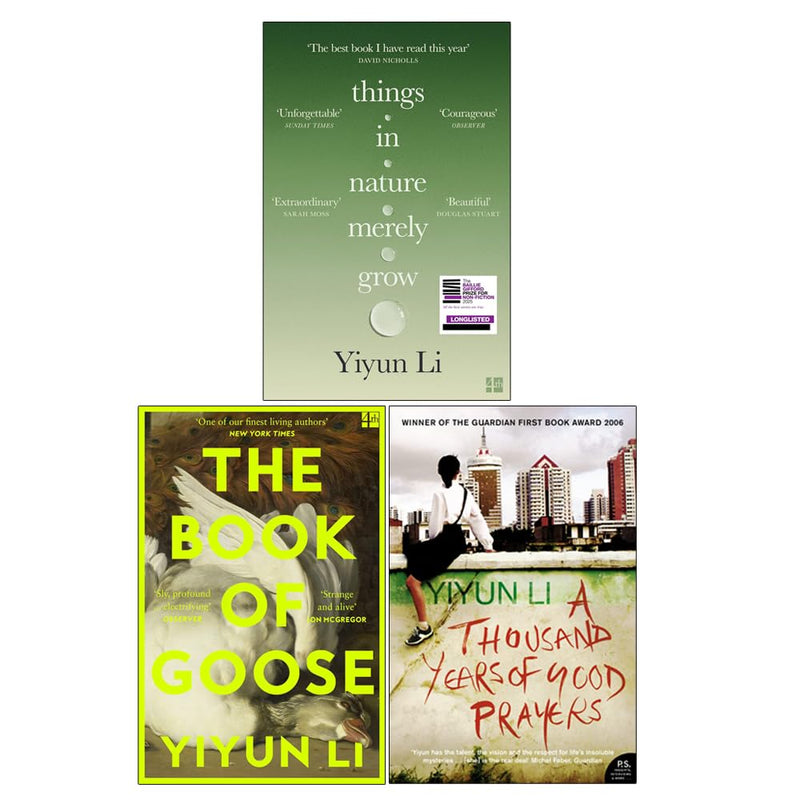 Yiyun Li Collection 3 Books Set (Things in Nature Merely Grow, The Book of Goose, A Thousand Years of Good Prayers) - The Book Bundle