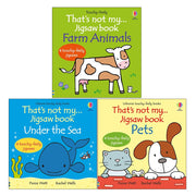 That's not my jigsaw book Collection 3 Books Set by Fiona Watt (Farm Animals, Under the sea and Pets) - The Book Bundle