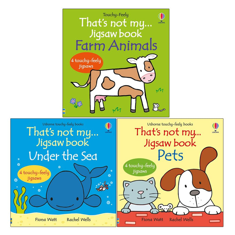 That's not my jigsaw book Collection 3 Books Set by Fiona Watt (Farm Animals, Under the sea and Pets) - The Book Bundle