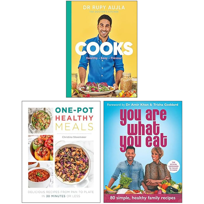 Dr Rupy Cooks Over 100 easy, healthy, flavourful recipes, You Are What You Eat and One Pot Healthy Meals 3 Books Collection Set - The Book Bundle