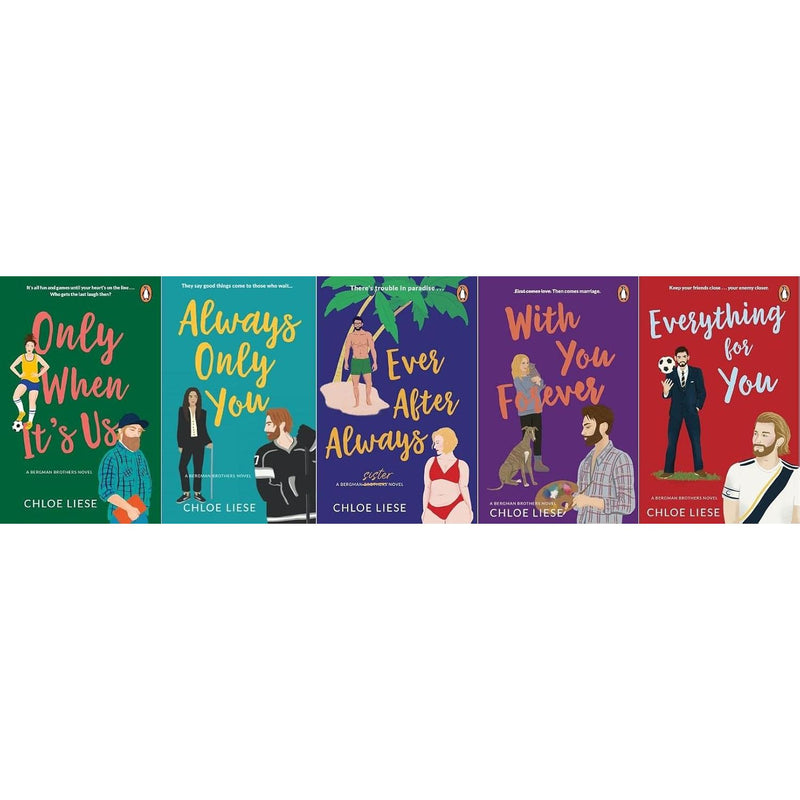 Bergman Brothers 5 Book Collection Set by Chloe Liese (Only When It's Us, Always Only You,Ever After Always, With You Forever, & Everything for You) - The Book Bundle