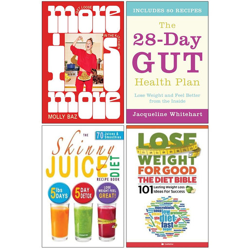 More is More Get Loose In The Kitchen [Hardcover], The 28-day Gut Health Plan, The Skinny Juice Diet Recipe Book, The Diet Bible 4 Books Collection Set - The Book Bundle