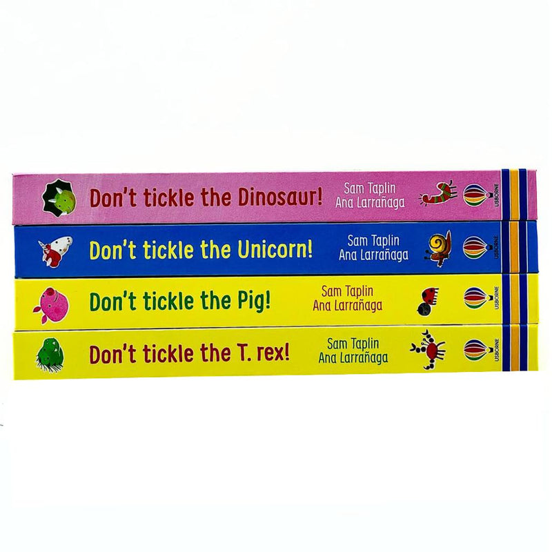 Usborne Don't Tickle Collection 4 Books Set (Touchy-Feely Sound Books) Unicorn, T-Rex, Dinosaur, Pig ) - The Book Bundle