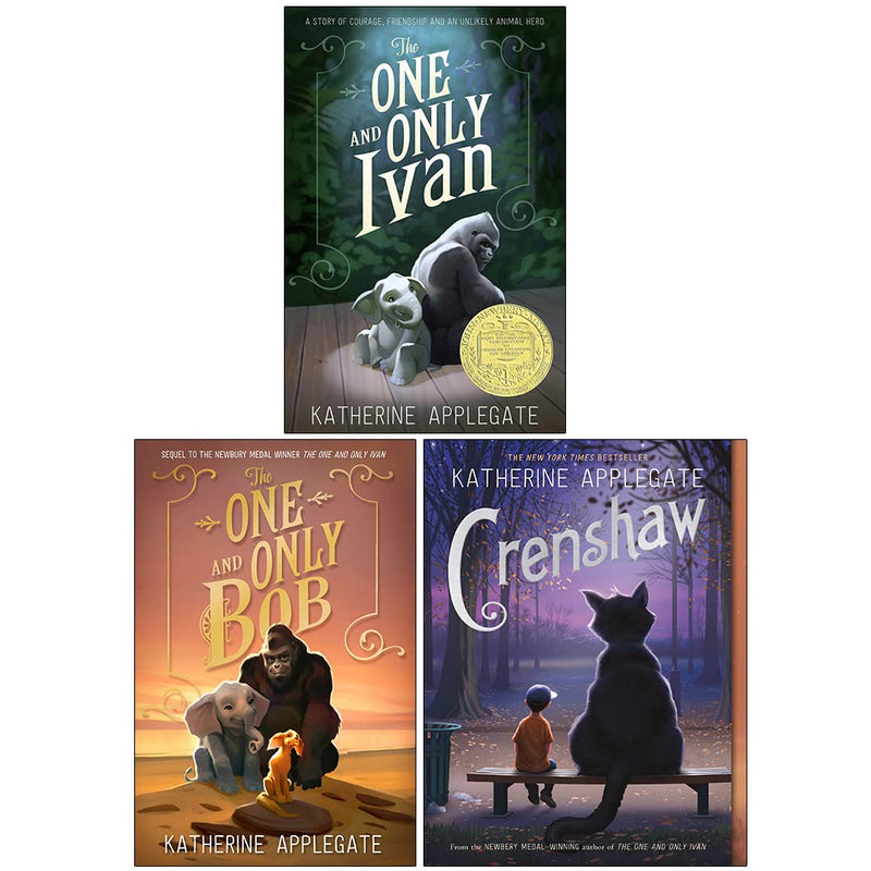 Katherine Applegate Collection 3 Books Set (One and Only Ivan, The One and Only Bob, Crenshaw) - The Book Bundle