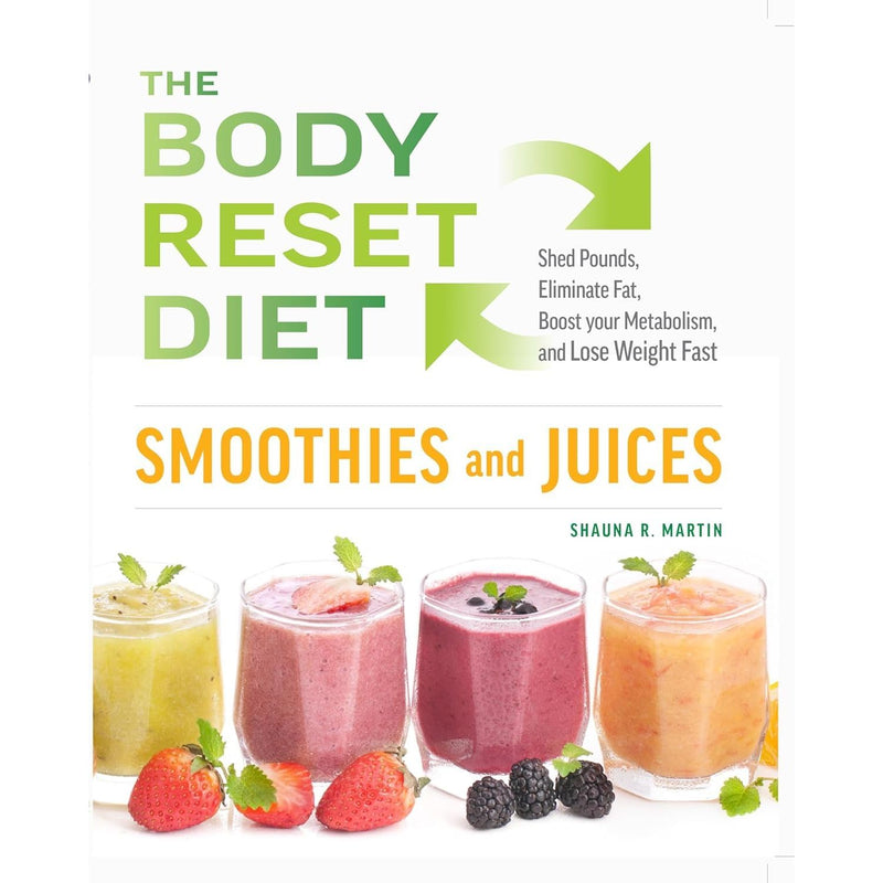 The HBD Reset Cookbook, The Body Reset Diet, and Smoothies and Juices book set by Petronella Ravenshear, Harley Pasternak, and Shauna R. Martin.