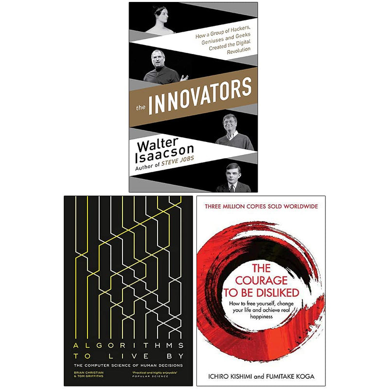The Innovators, Algorithms to Live By, The Courage To Be Disliked 3 Books Collection Set | Walter Isaacson - The Book Bundle