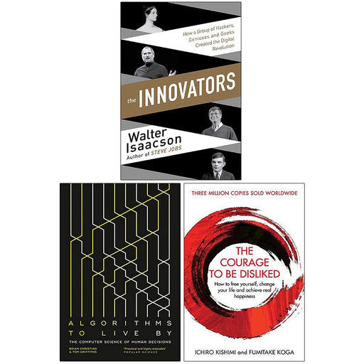 The Innovators, Algorithms to Live By, The Courage To Be Disliked 3 Books Collection Set | Walter Isaacson - The Book Bundle
